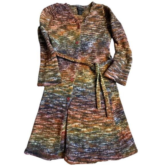 Frenchi Wool Blend Multicolor Knit Belted Sweater Dress Women’s M - Picture 1 of 5